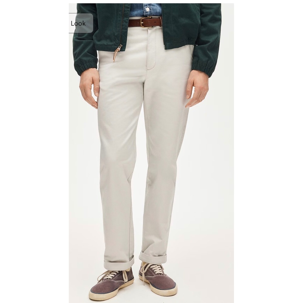 J.Crew Broken-In Straight Chino Pants Mens 36x30 Gray Cotton Twill Trousers